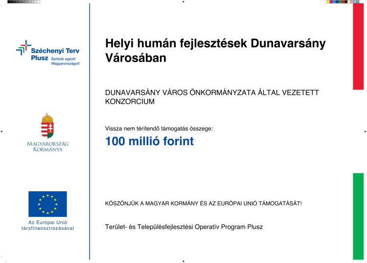 Projekttábla - Helyi humán fejlesztések Dunavarsány Városában